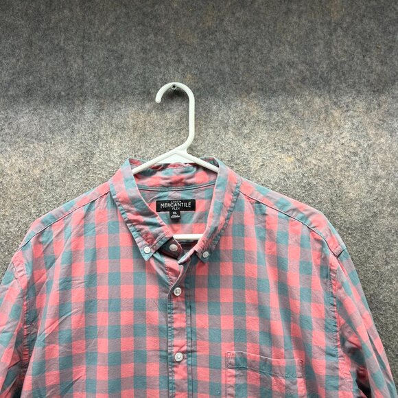 J Crew Shirt Mens XL Pink Grey Button Down Mercantile Flex Fit Cotton Checkered - Picture 8 of 12